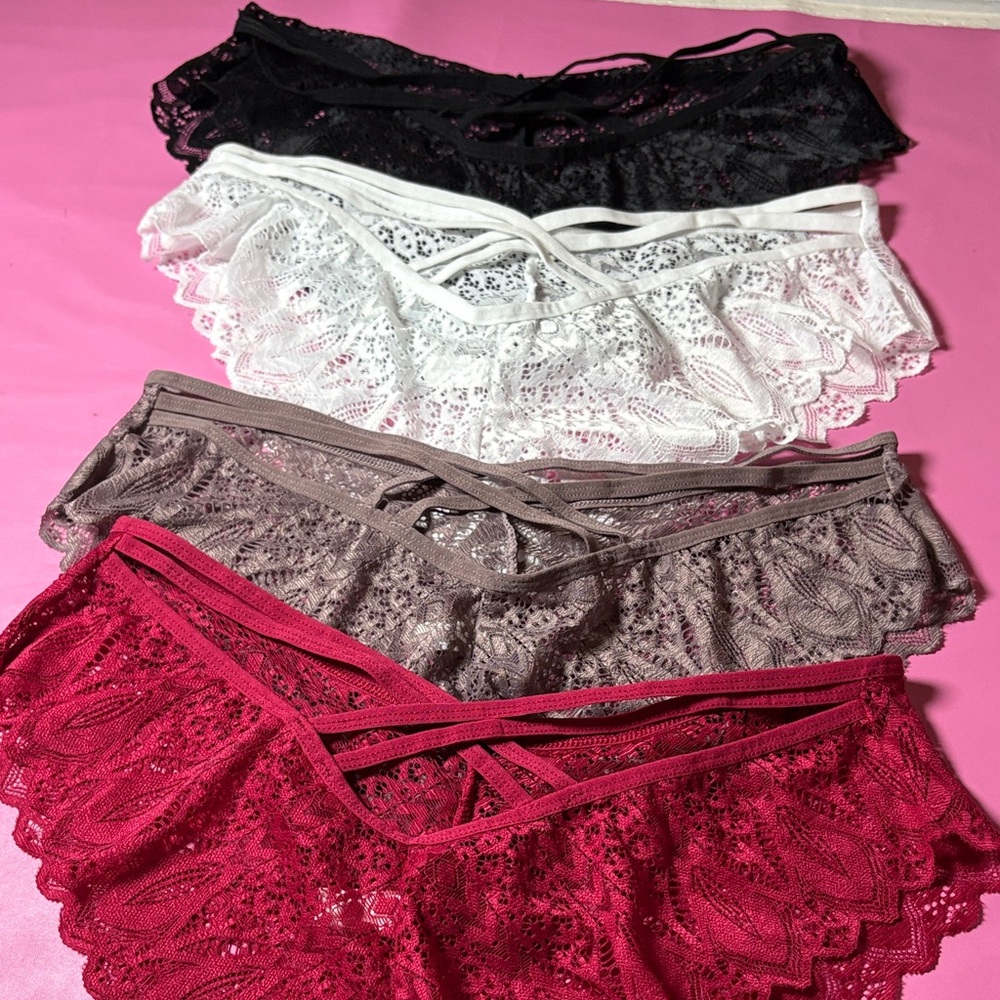 NWOT Lace Panty Set - Black, White, Gray, Red